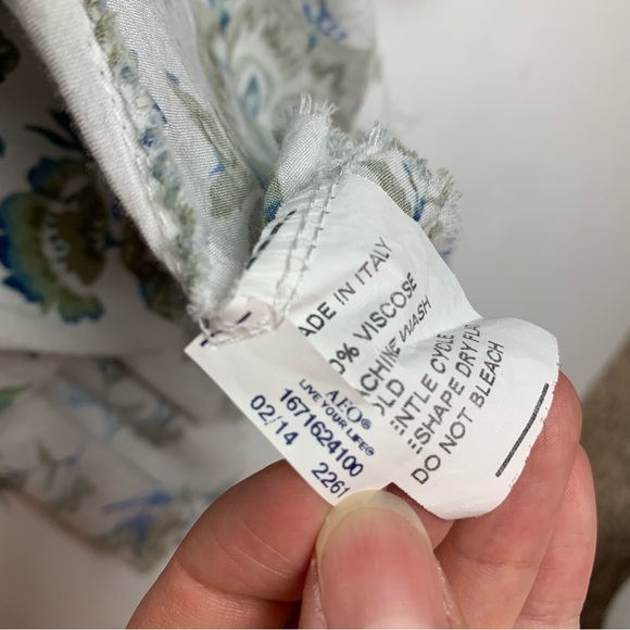 AEO 'Don't Ask Why' Green White Floral Spaghetti String Tank Top - OS - Picture 10 of 16